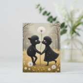 Dancing Black Sheep in Dandylions Briefkaart (Staand voorkant)