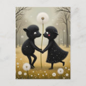 Dancing Black Sheep in Dandylions Briefkaart (Voorkant)