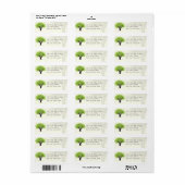 Dancing Blooms Green Tree Adres Etiket (Full Sheet)