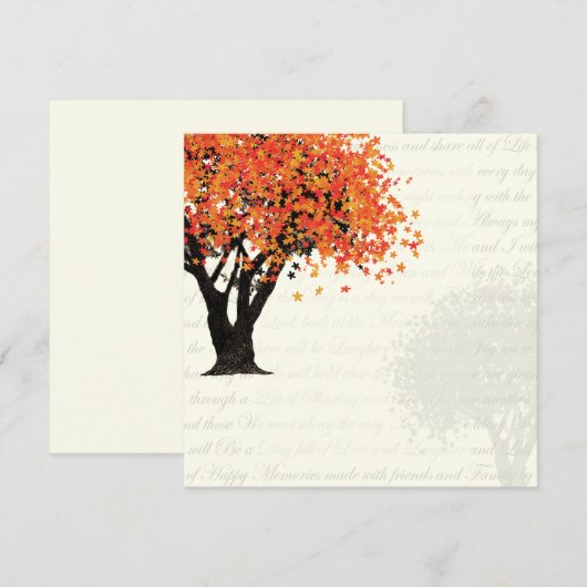 Dancing Blooms Tree Invitation Kaart (Voorkant / Achterkant)