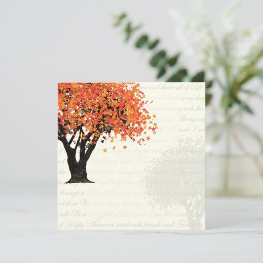 Dancing Blooms Tree Invitation Kaart (Staand voorkant)