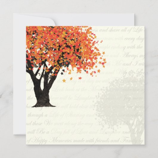 Dancing Blooms Tree Invitation Kaart (Voorkant)