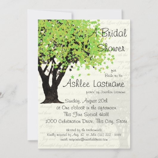 Dancing Blooms Tree Vrijgezellenfeest Kaart (Voorkant)