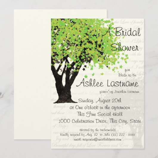 Dancing Blooms Tree Vrijgezellenfeest Kaart (Voorkant / Achterkant)