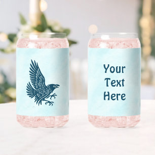 Dancing Blue Raven Blikvorm Glas