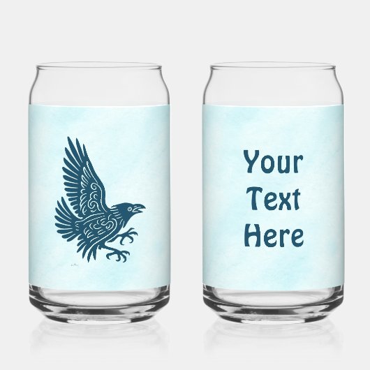 Dancing Blue Raven Blikvorm Glas (Voorkant)