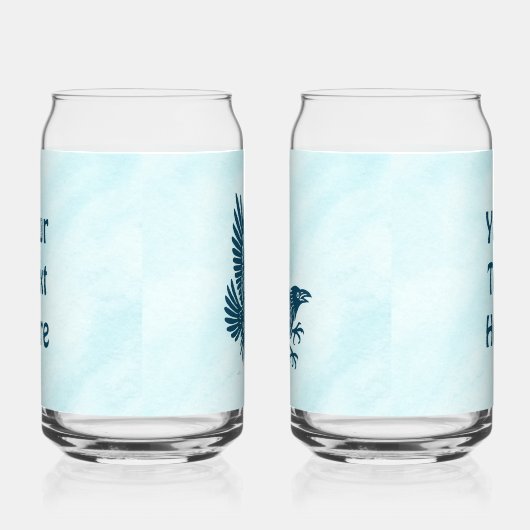 Dancing Blue Raven Blikvorm Glas (Rechts)