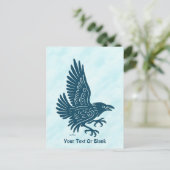 Dancing Blue Raven Briefkaart (Staand voorkant)