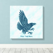 Dancing Blue Raven Canvas Afdruk (Insitu (Houten vloer))