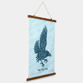 Dancing Blue Raven Hangend Wandkleed (Gebogen)