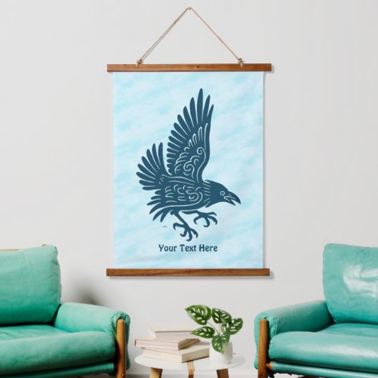 Dancing Blue Raven Hangend Wandkleed (Woonkamer)