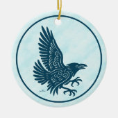 Dancing Blue Raven Keramisch Ornament (Voorkant)