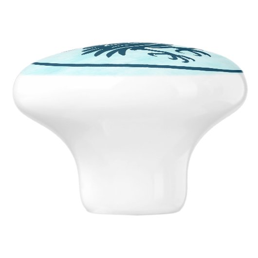 Dancing Blue Raven Keramische Knop (Zijkant)