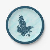 Dancing Blue Raven Papieren Bordje (Voorkant)