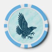 Dancing Blue Raven Poker Chips (Voorkant)
