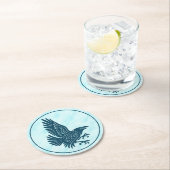 Dancing Blue Raven Ronde Kartonnen Onderzetter (Insitu)