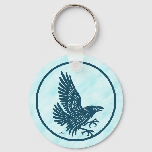 Dancing Blue Raven Sleutelhanger (Voorkant)