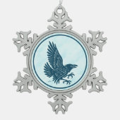 Dancing Blue Raven Tin Sneeuwvlok Ornament (Voorkant)