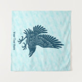 Dancing Blue Raven Wandkleed (Voorkant (horizontaal))