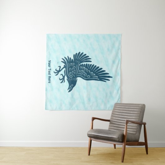 Dancing Blue Raven Wandkleed (In Situ (horizontaal))