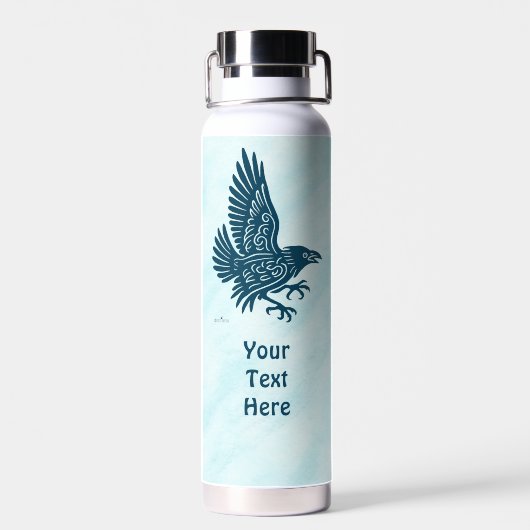 Dancing Blue Raven Waterfles (Achterkant)