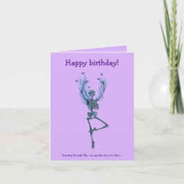 Dancing Blue Skeleton Humorous Happy Birthday Kaart