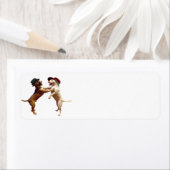 Dancing Bull Terrier retour adreslabel Etiket (Insitu)