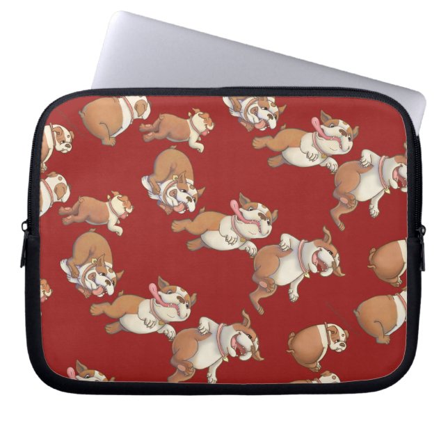 Dancing Bulldog Laptop Sleeve (Voorkant)