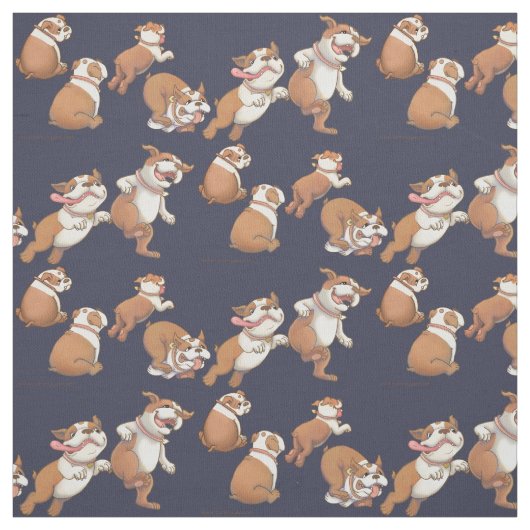 Dancing Bulldogs Stof (Swatch)