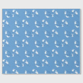 Dancing Bunnies Het is een jongen! Blauw inpakpapi Cadeaupapier (Vlak)