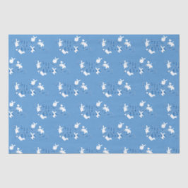 Dancing Bunnies Het is een jongen! Blauw tissuepap Tissuepapier