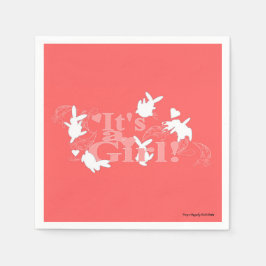 Dancing Bunnies Het is een meisje! Roze Baby showe Servet