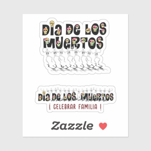Dancing Calaveras Dia De Los Muertos Sticker (Vel)