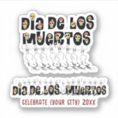 Dancing Calaveras Dia De Los Muertos Sticker (Voorkant)