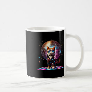 Dancing Cat Disco Ball Kitten Kat Lover Funny Pa Koffiemok