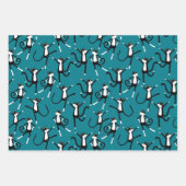 Dancing Cat Pattern Fun Inpakpapier Vel (Voorkant 3)