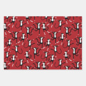 Dancing Cat Pattern Fun Inpakpapier Vel (Voorkant 2)
