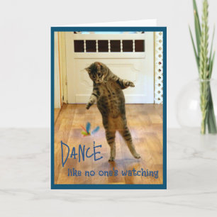 Dancing Cat Verjaardag Bedankkaart