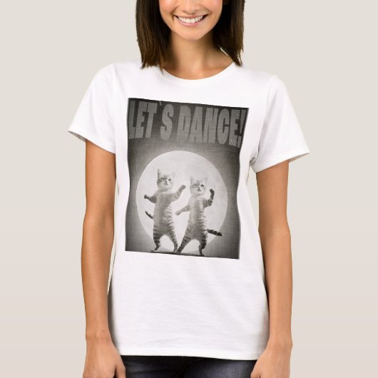 dancing cats-2-BW T-shirt (Voorkant)