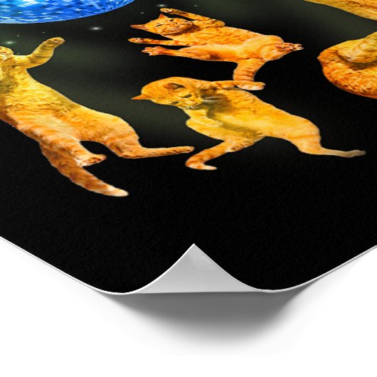 Dancing Cats Disco Ball Kitten Kat Lover Party A Poster (Hoek)