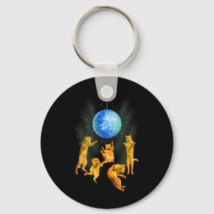 Dancing Cats Disco Ball Kitten Kat Lover Party A Sleutelhanger