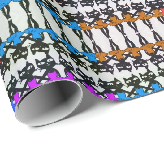 Dancing Cats Wrapping Paper Cadeaupapier (Rol Hoek)