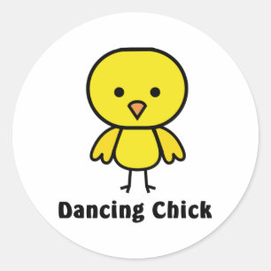 Dancing Chick Ronde Sticker