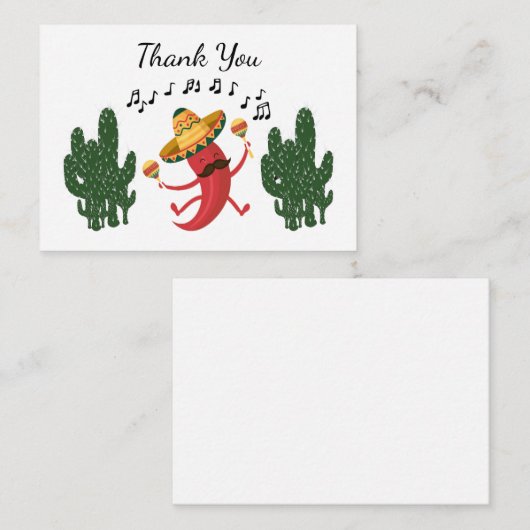 Dancing Chili Dank je Notitiekaartje (Voorkant / Achterkant)