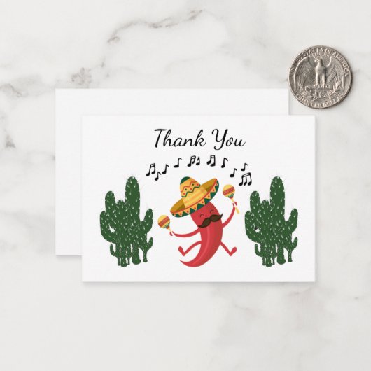 Dancing Chili Dank je Notitiekaartje (Voorkant / Achterkant in situ)