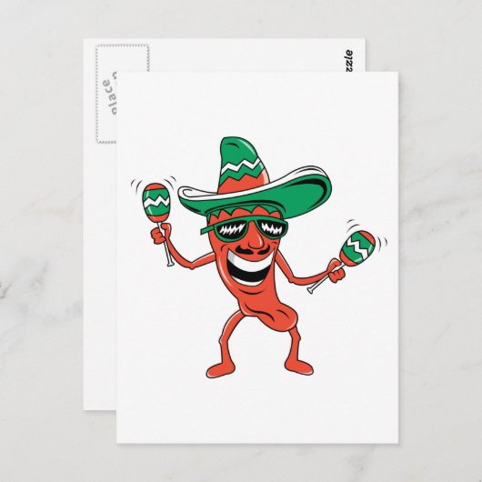 Dancing Chili Pepper Briefkaart (Voorkant / Achterkant)