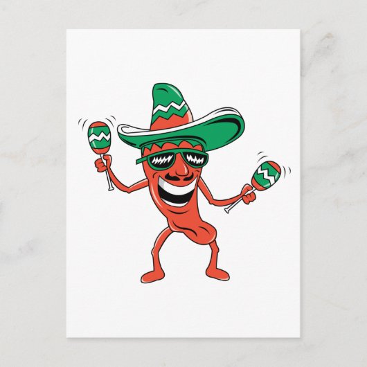 Dancing Chili Pepper Briefkaart (Voorkant)