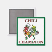 Dancing Chili Peppers Chili Champion Magnet (Voorkant / Achterkant)