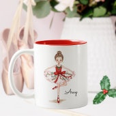 Dancing Christmas Ballet Girl Tweekleurige Koffiemok