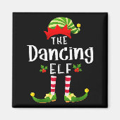 Dancing Christmas Elf Matching Pajama X-mas Party  Magneet (Voorkant)